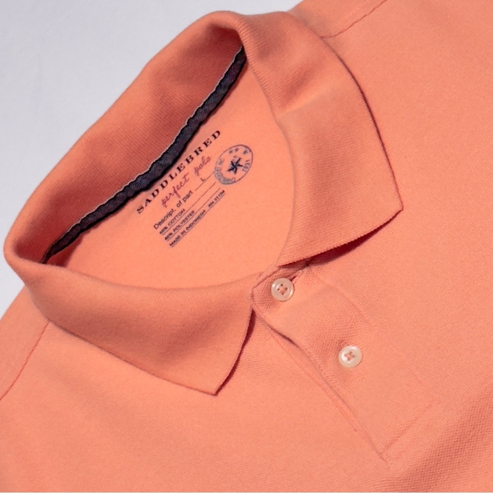 Saddlebred Coral Perfect‎ Polo L Shirt Soft Knit Classic Excellent Fresh & Clean